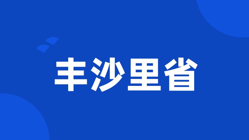 丰沙里省