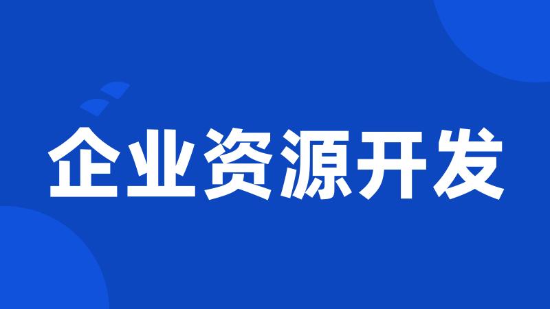 企业资源开发