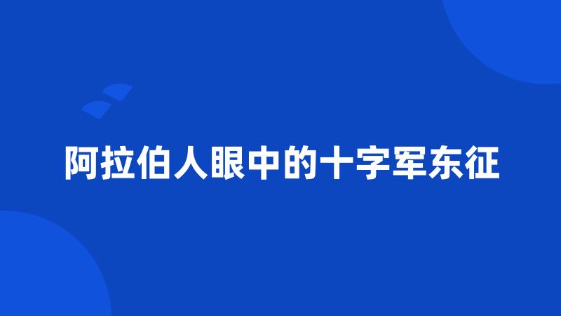 阿拉伯人眼中的十字军东征