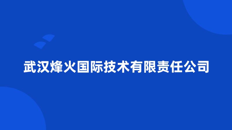 武汉烽火国际技术有限责任公司