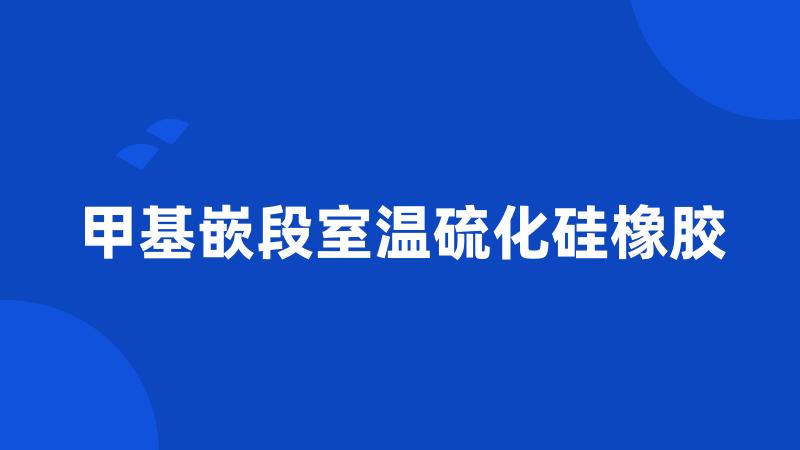 甲基嵌段室温硫化硅橡胶