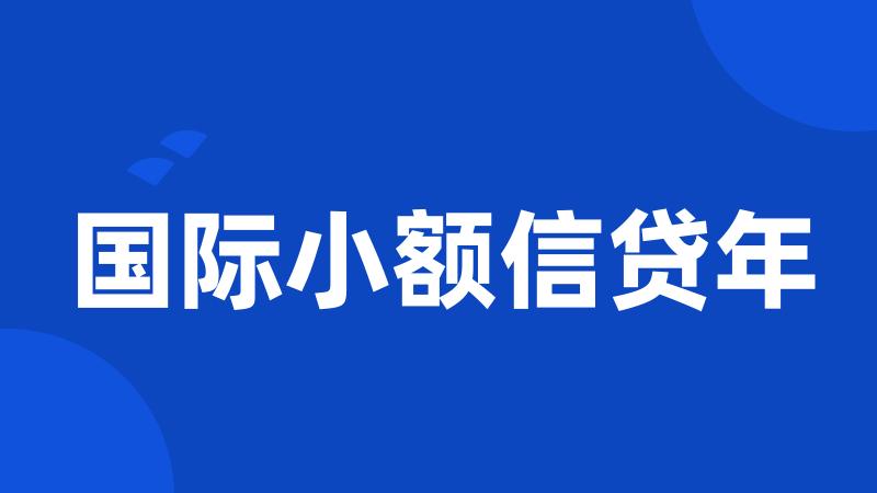 国际小额信贷年