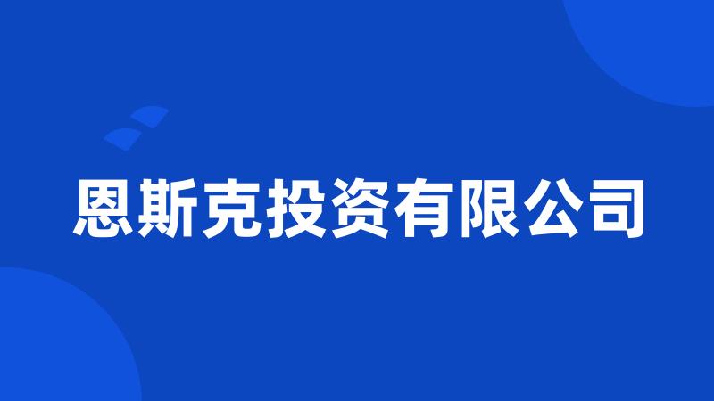 恩斯克投资有限公司