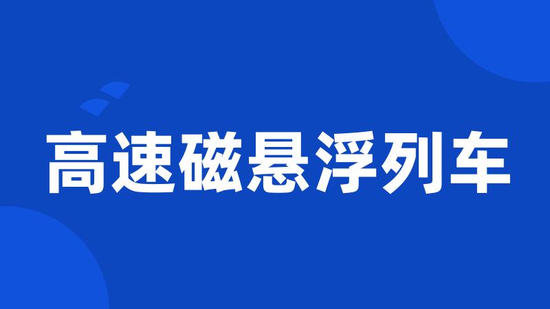 高速磁悬浮列车