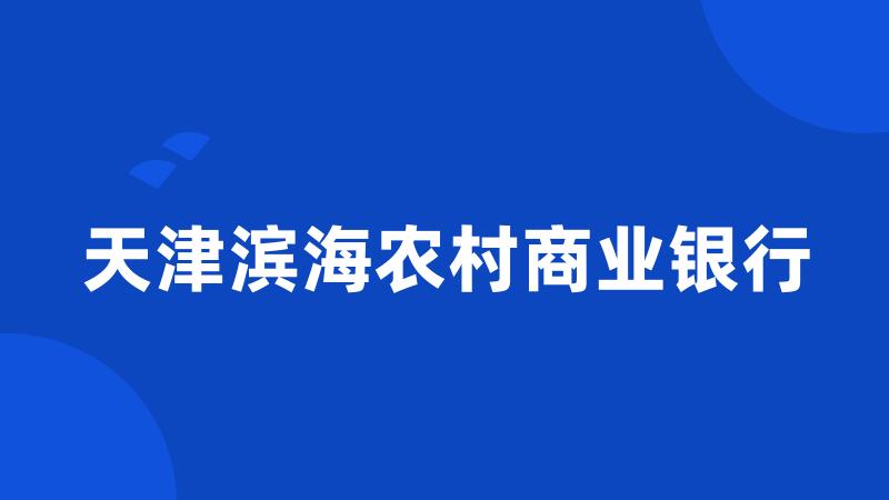 天津滨海农村商业银行