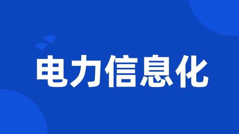 电力信息化