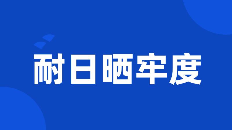 耐日晒牢度