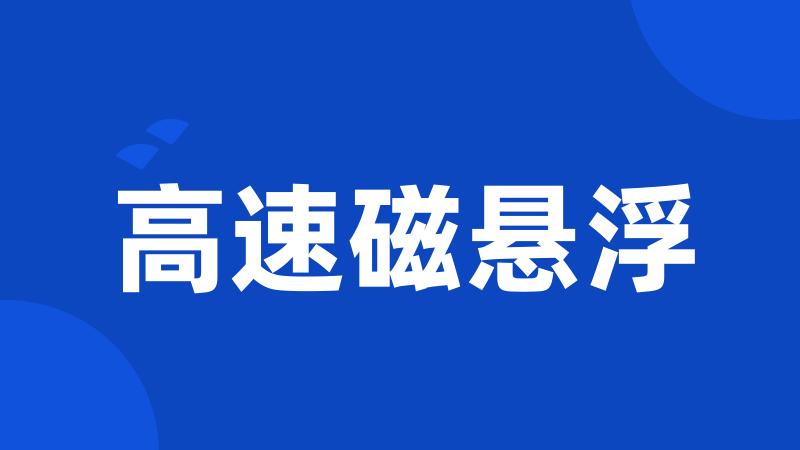 高速磁悬浮