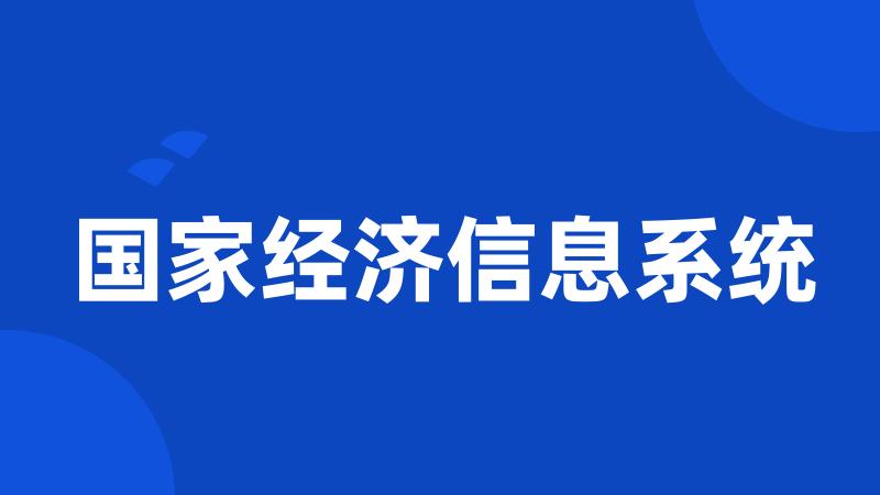 国家经济信息系统