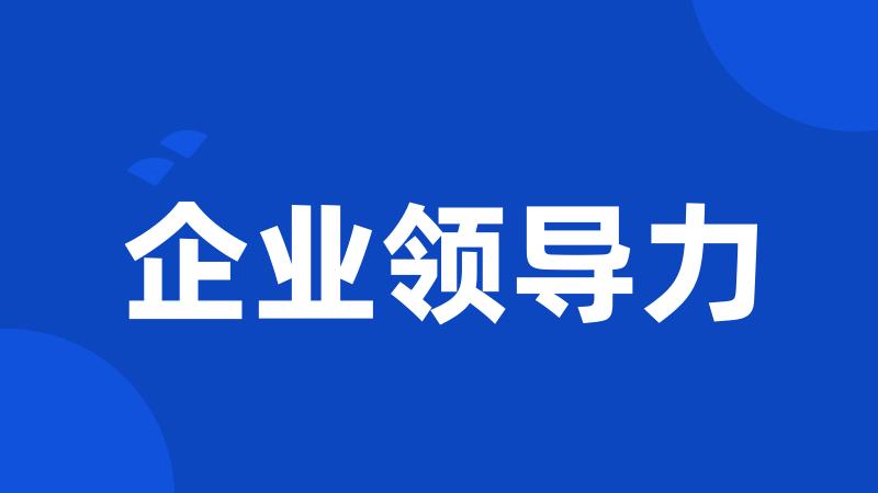 企业领导力