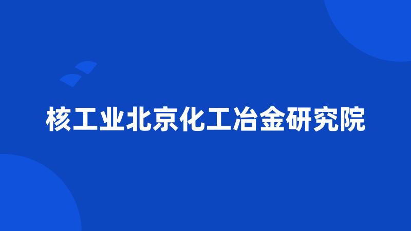 核工业北京化工冶金研究院