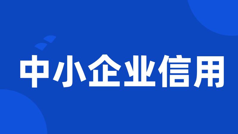 中小企业信用