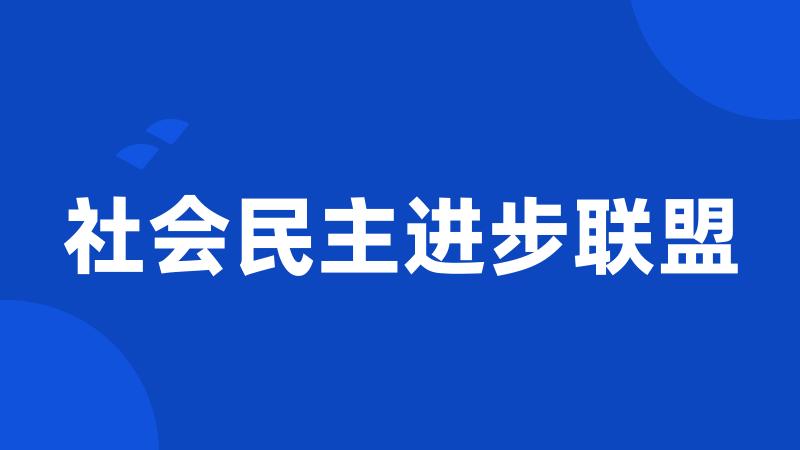 社会民主进步联盟