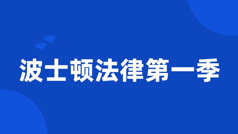 波士顿法律第一季