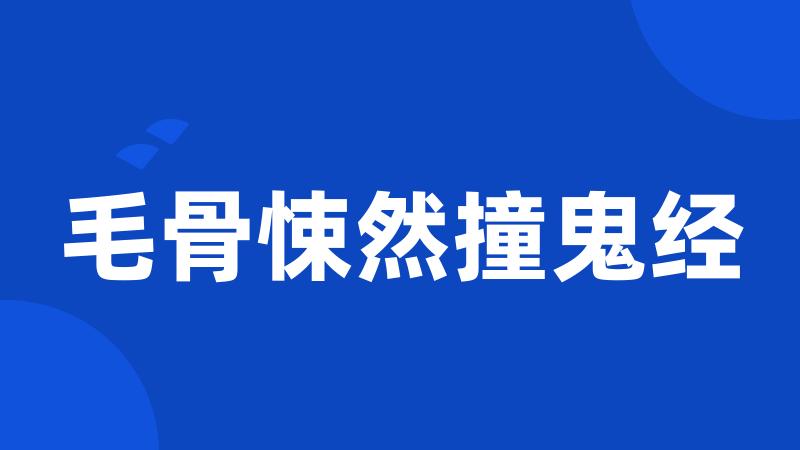 毛骨悚然撞鬼经