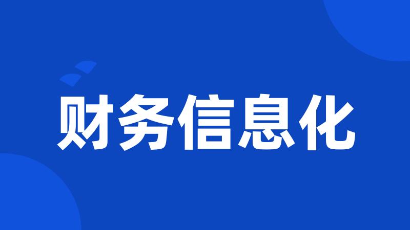 财务信息化