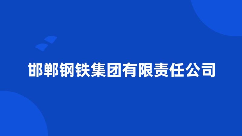 邯郸钢铁集团有限责任公司