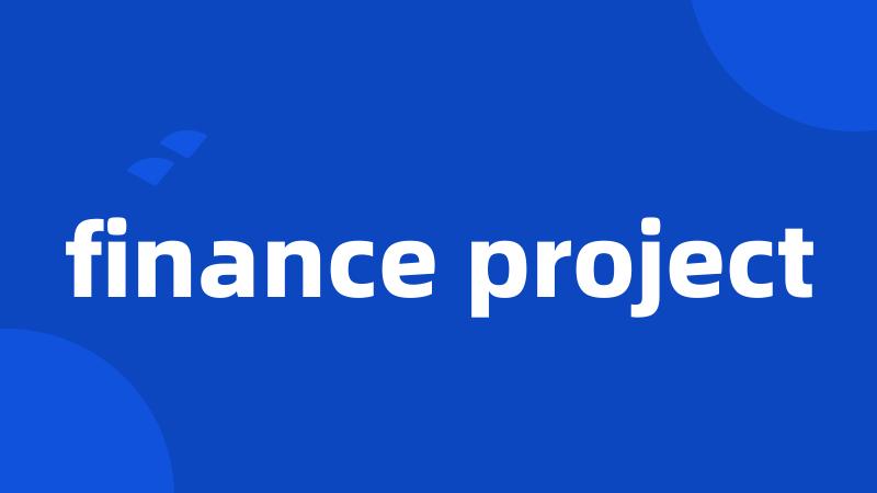 finance project