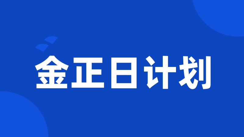 金正日计划