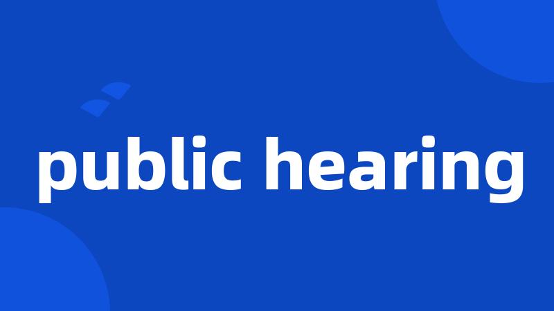 public hearing