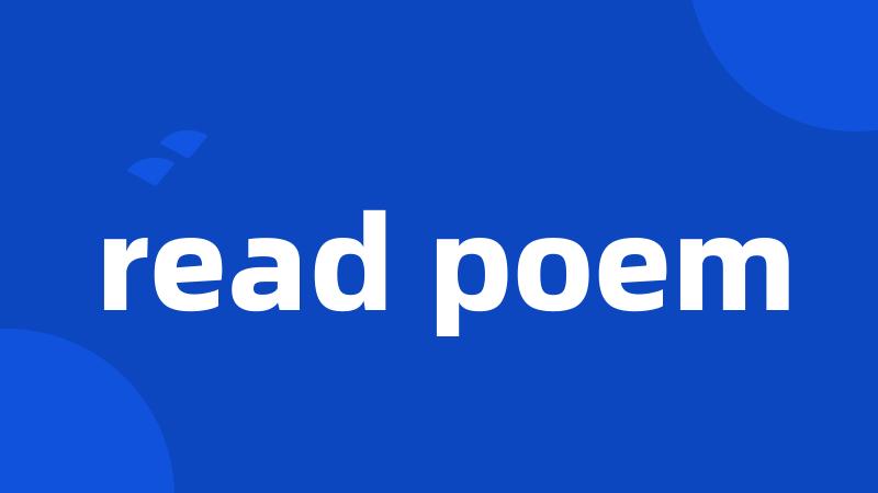 read poem