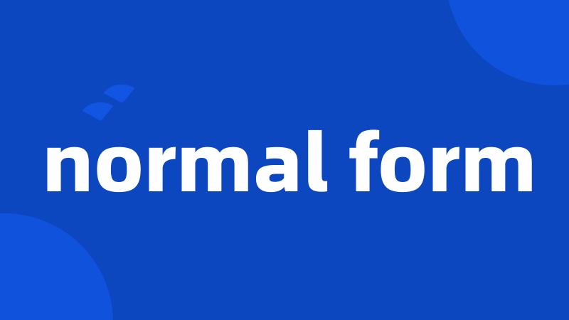 normal form