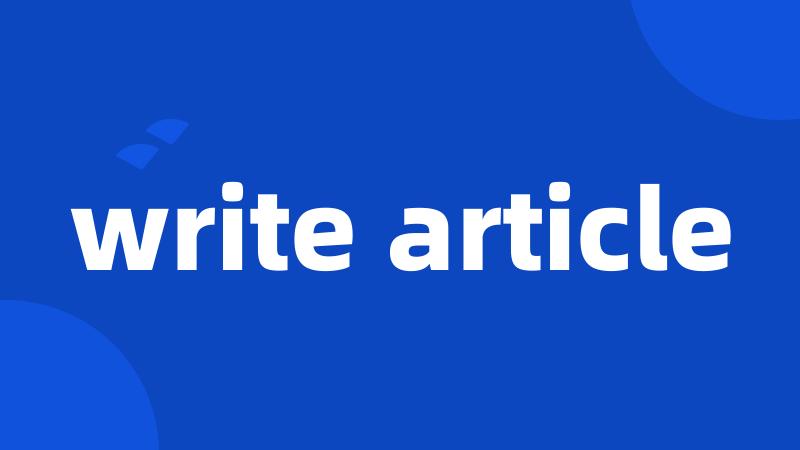 write article