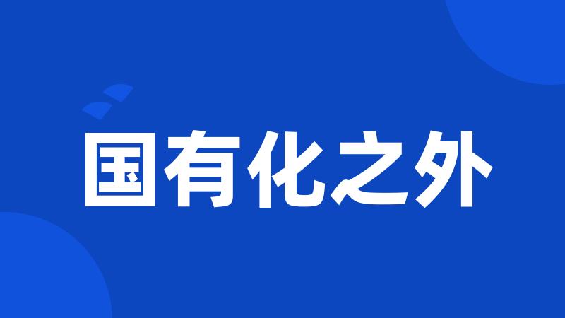 国有化之外