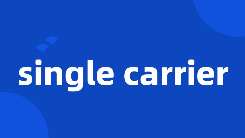 single carrier