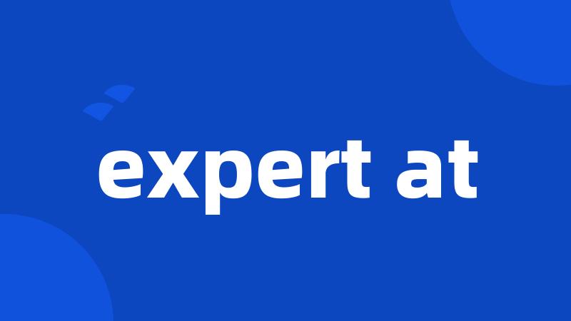 expert at