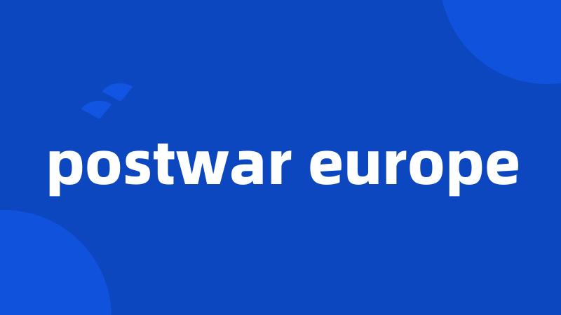 postwar europe