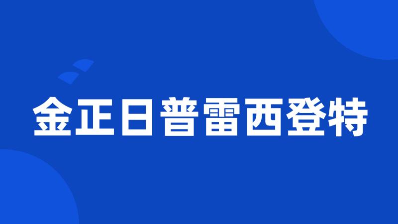 金正日普雷西登特