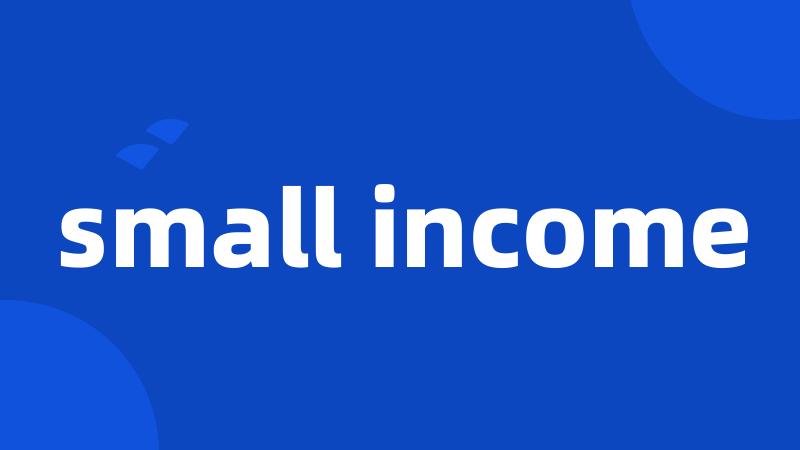 small income