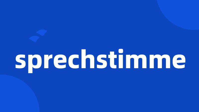 sprechstimme