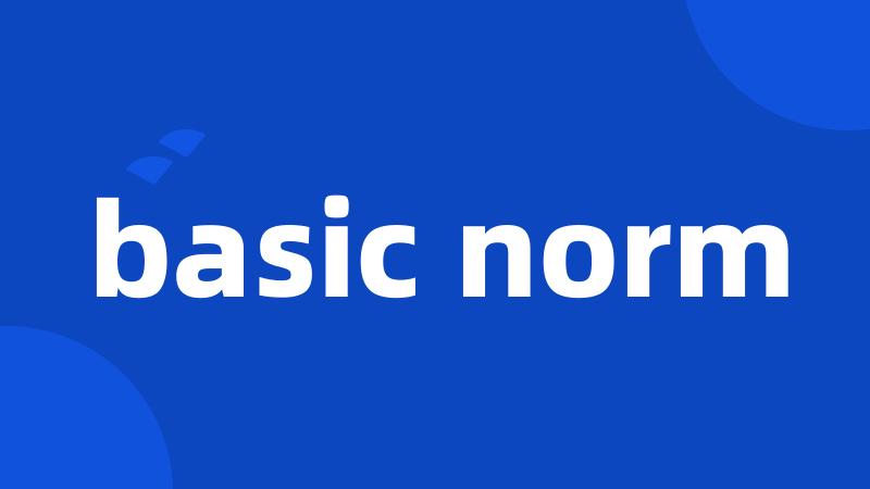 basic norm