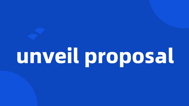 unveil proposal