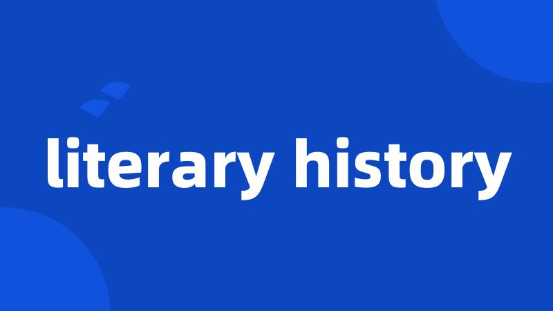 literary history