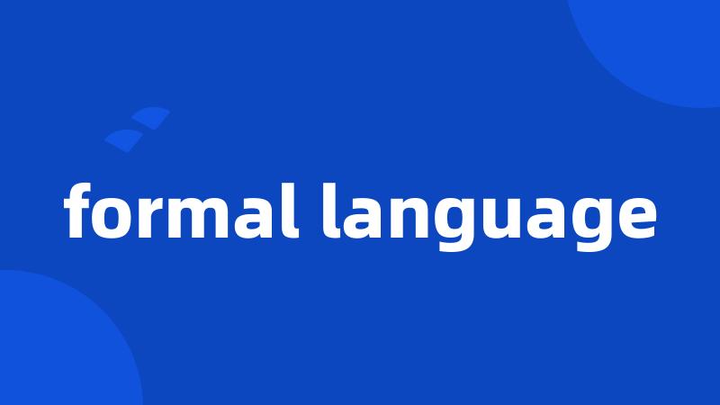 formal language