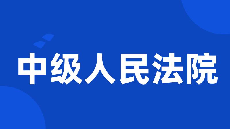 中级人民法院