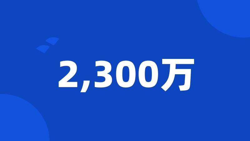 2,300万