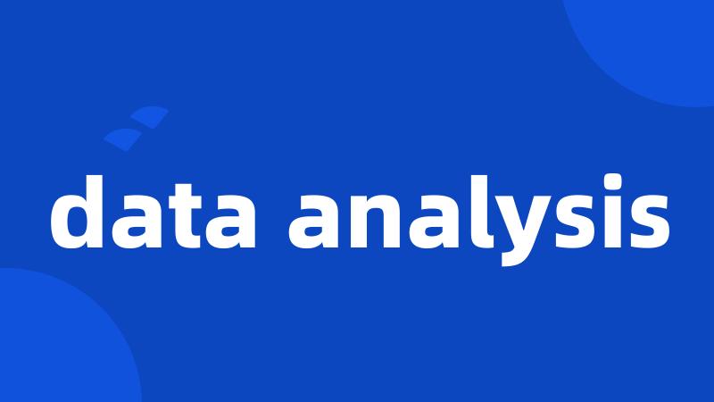 data analysis