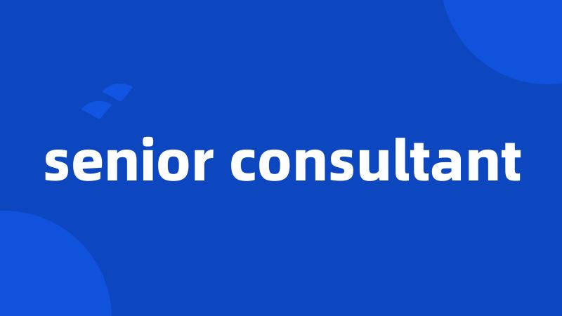 senior consultant