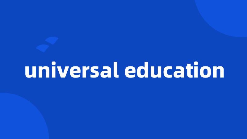 universal education