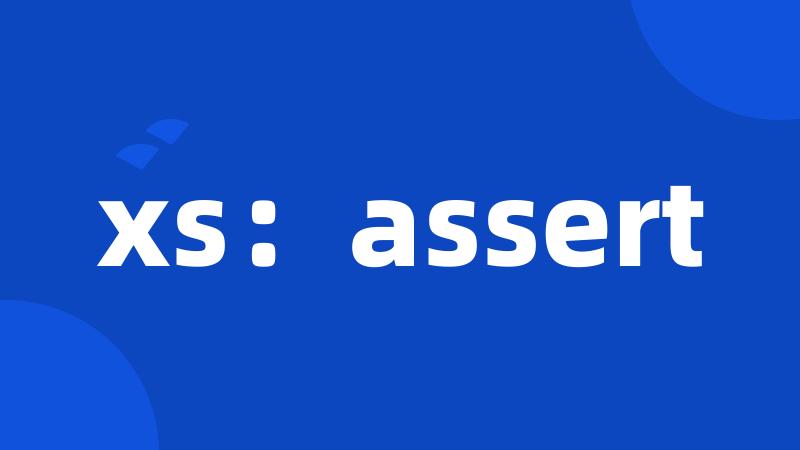 xs：assert