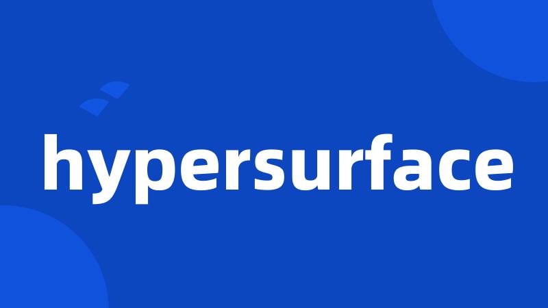 hypersurface