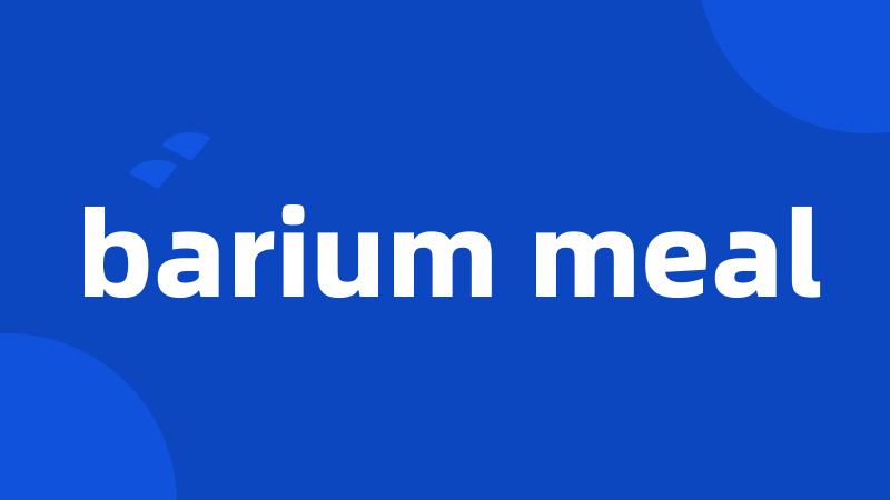 barium meal