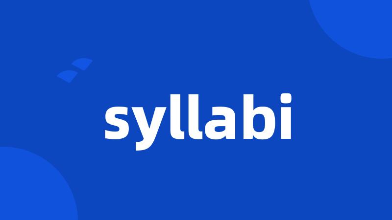 syllabi