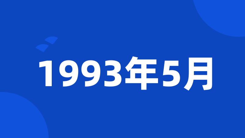 1993年5月