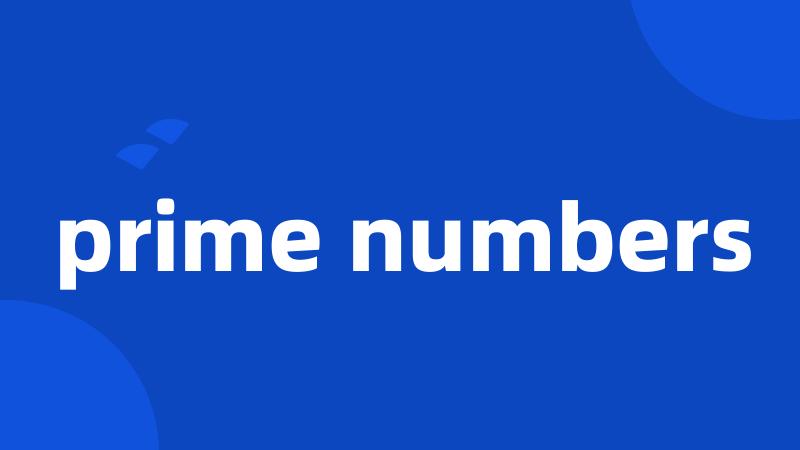 prime numbers