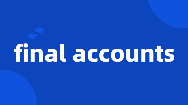 final accounts